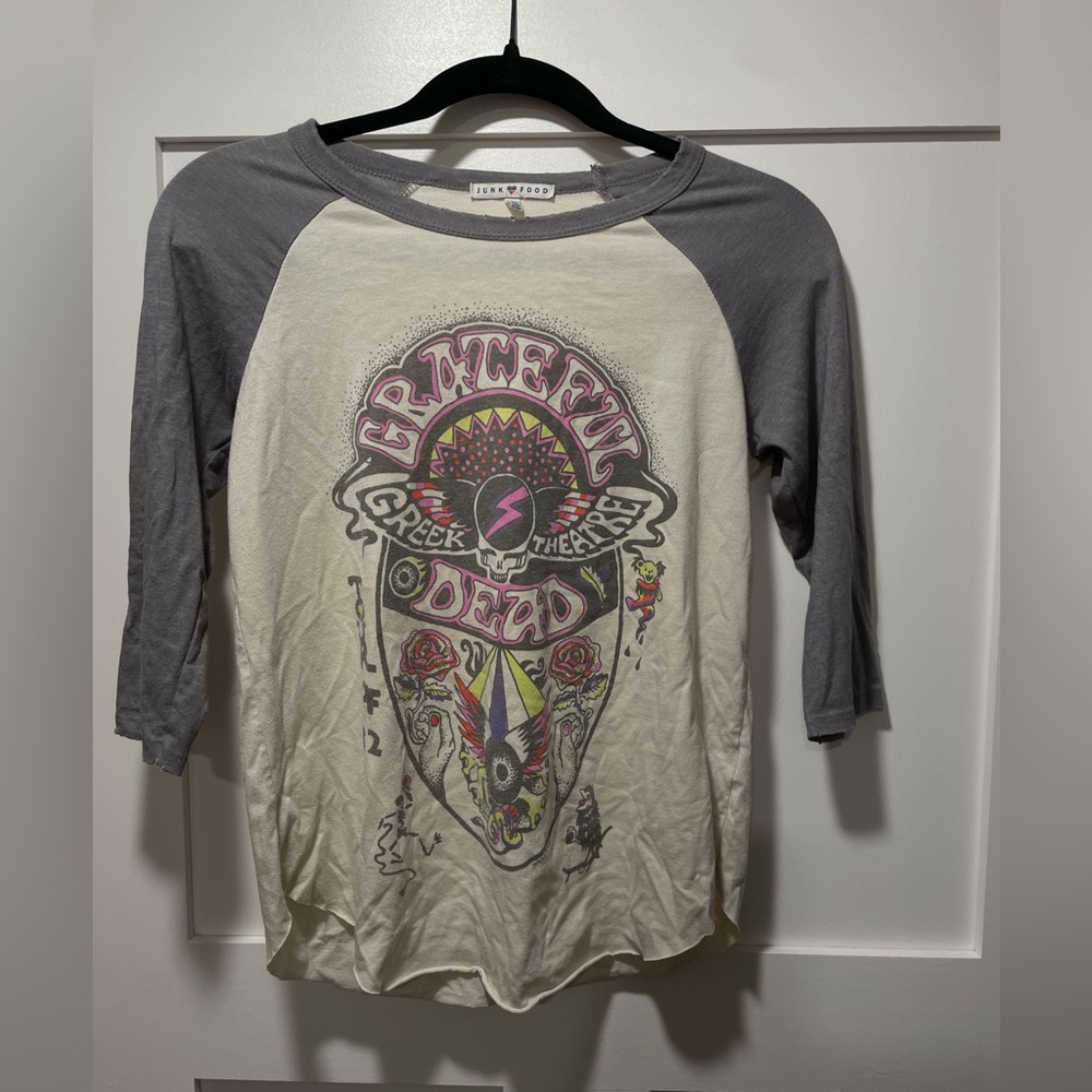Women’s Grateful Dead Vintage Tee Junk Food 3/4 Tee Shirt XS
